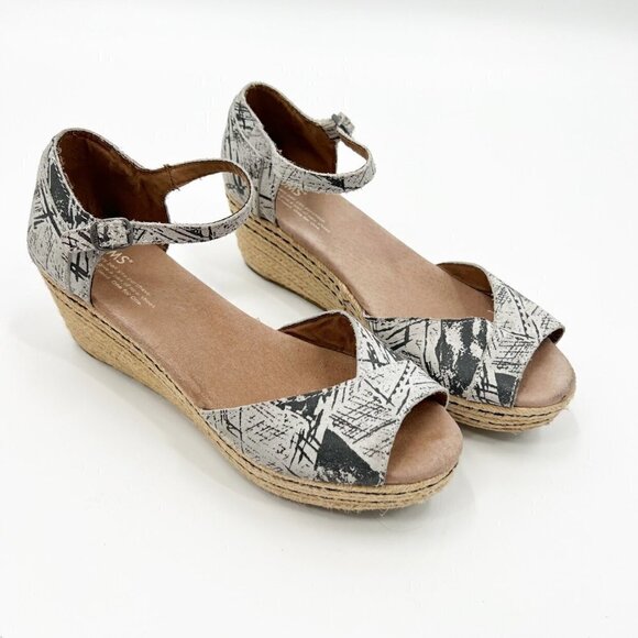 Toms Platform Espadrille Wedge Heel Sandals - Picture 1 of 10